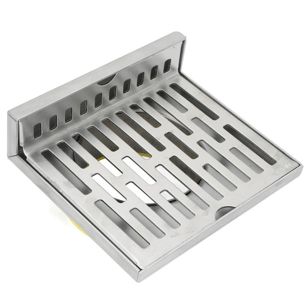  Drenaje de piso de baño, desagüe de ducha para puerta de  residuos para el hogar, acero inoxidable, forma cuadrada, colador de  drenaje de ducha con funda extraíble, 4.3 x 4.3 pulgadas 