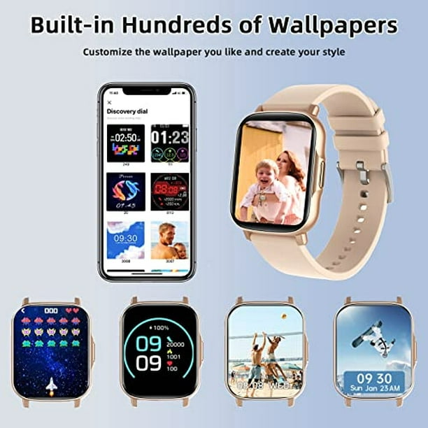 Reloj inteligente para teléfonos Android Compatible iPhone Samsung, 1.7  Smartwatch resistente al ag kkloffv