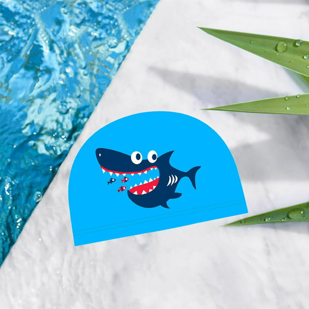 Gorros Natación para Niños - Gorro Piscina para Niños Niñas de 4 a 10 Años  (Azul, Tiburón) : : Deportes y aire libre