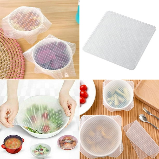 Tapas elásticas de silicona de 6 piezas Tapas de de cocina reutilizables  Blanco Sunnimix Tapas elásticas de silicona