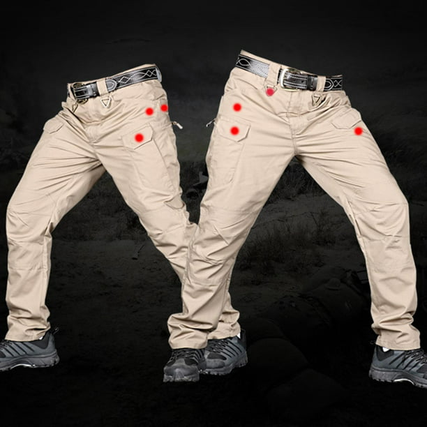Moda para hombre Streetwear Casual Harem Jogger pantalones para caminar al  Khaki_L jinwen Pantalones tipo cargo