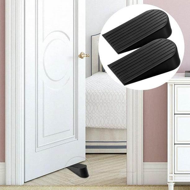  Cuña de puerta, tope de puerta de goma para puertas pesadas de  forma segura, tope de cuña de goma, adecuado para todas las puertas,  resistente y duradero, color negro : Productos