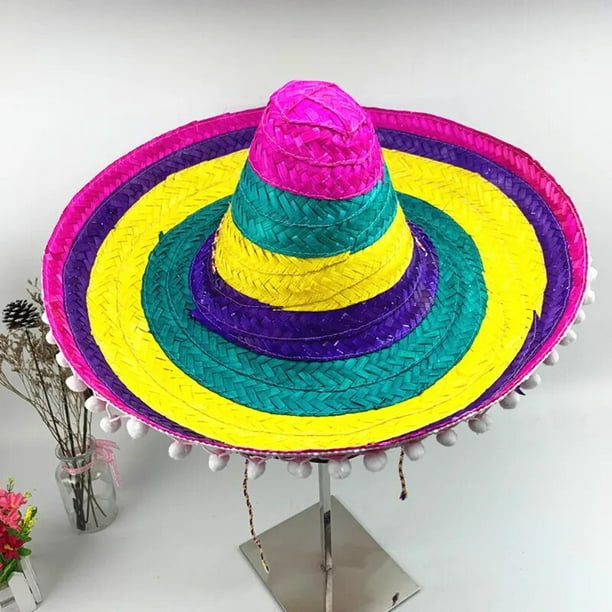 Sombreros De Paja Mexicanos Sombreros De Paja Natural Sombreros De Paja  Ajustables Para Decoración De Fiesta De Carnaval 5 Uds seitruly AP005869-00