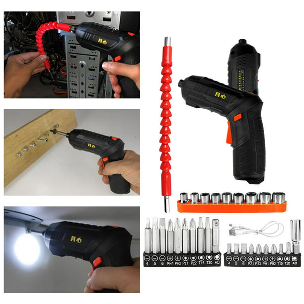 Destornillador Electrico Mini destornillador eléctrico inalámbrico con  carga USB, taladro de mano recargable de 3,6 V Likrtyny Para estrenar