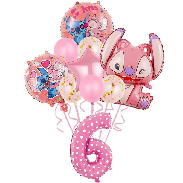 6 globos de fiesta de cumpleaños Lilo Stitch decoraciones de