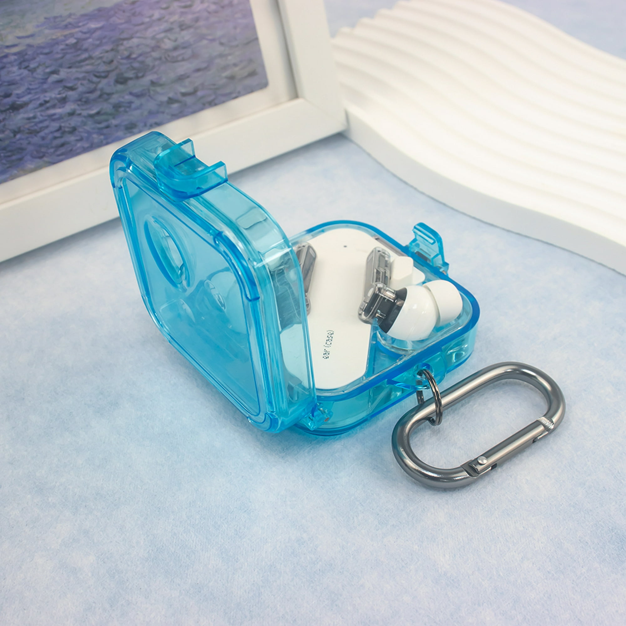 Cubierta protectora a presión de encendido y apagado para auriculares de PC  para Nothing Ear 2 (azul)