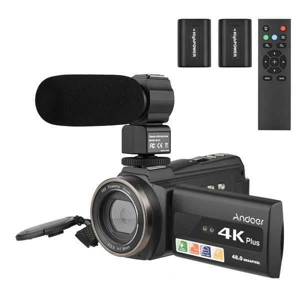 Camara de video Andoer 4K Ultra HD Handheld DV Cámara de video digital  profesional CMOS Videocámara con lente gran Andoer-2 Camara de video