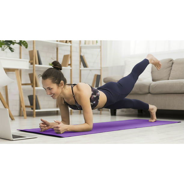 Esterilla Yoga Antideslizante entrenamiento 61x183 cm Morado