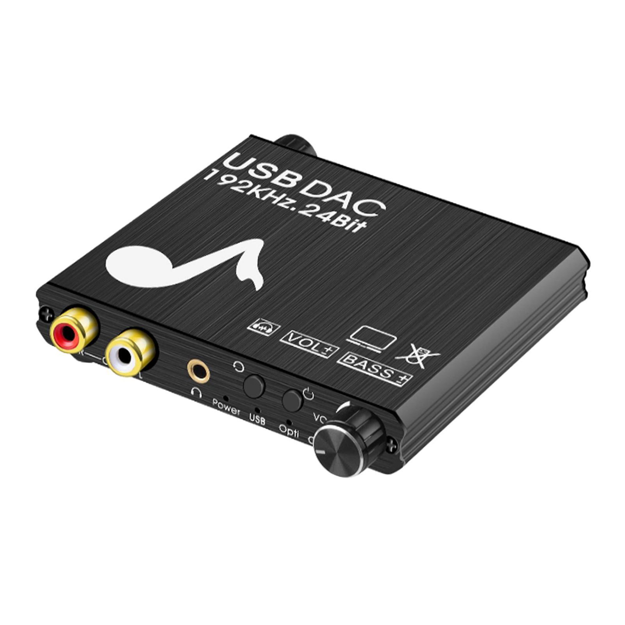 Convertidor de Audio Digital a Analógico de 192 KHz, Convertidor de Digital  a Analógico Bluetooth DAC Digital SPDIF/óptico/Toslink/coaxial a Estéreo