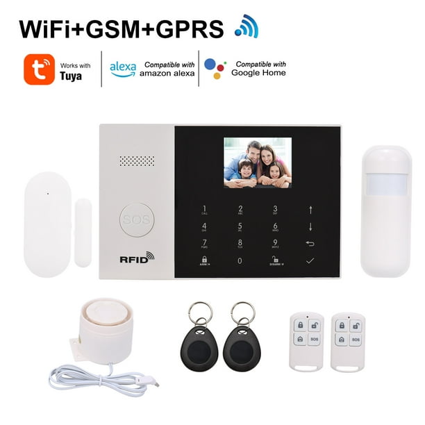 Smart Home Sistema de alarma de seguridad antirrobo Tuya 433MHz WiFi  inalámbrico + GSM + G CACAGOO Sistema de alarmas