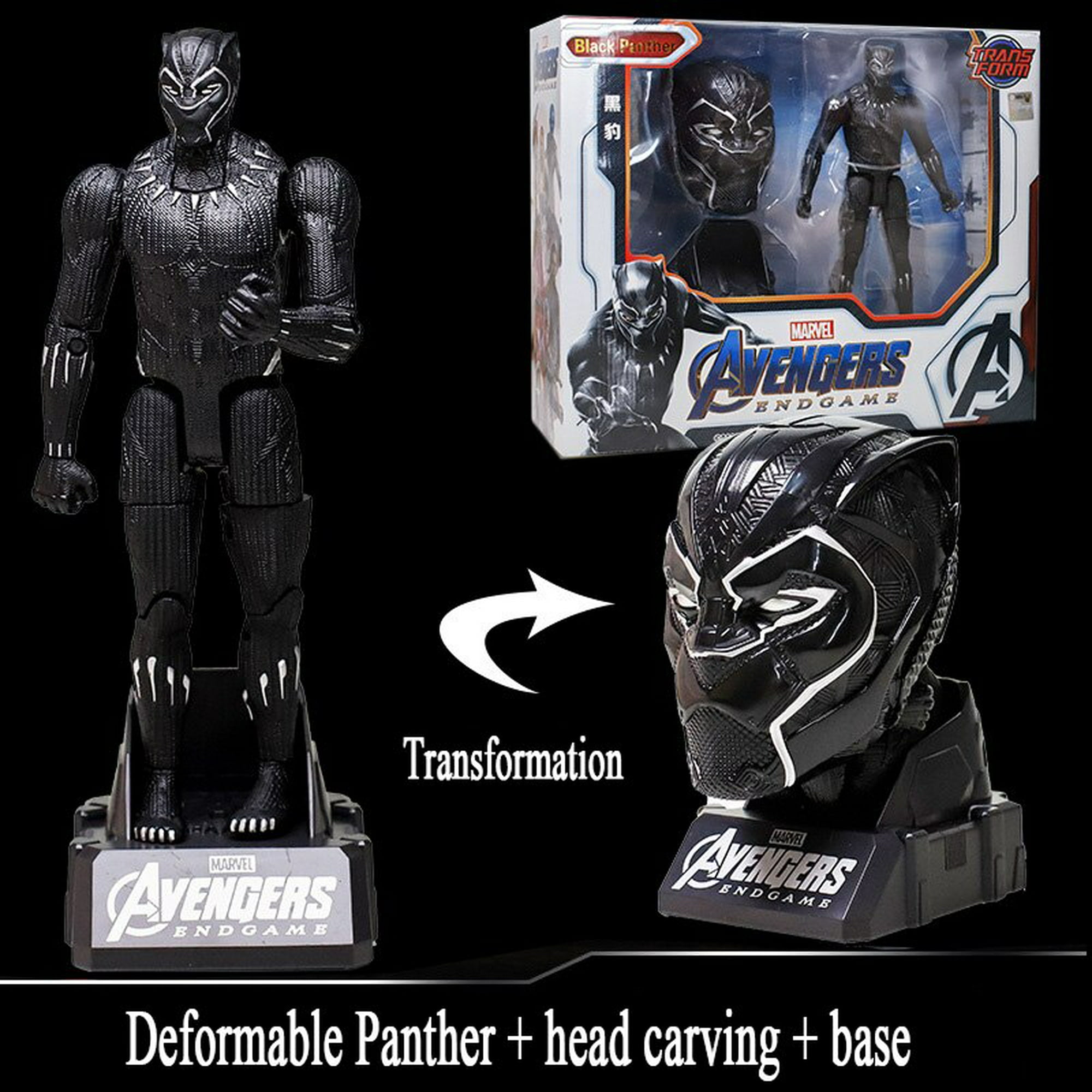 Figura de Los Vengadores de Marvel, juguete Deformable de la Alianza de los  vengadores, Iron Man, Thanos, Pantera Negra, Spider-man, modelo Gk,  estatua, juguete de colección, regalo Gong Bohan LED