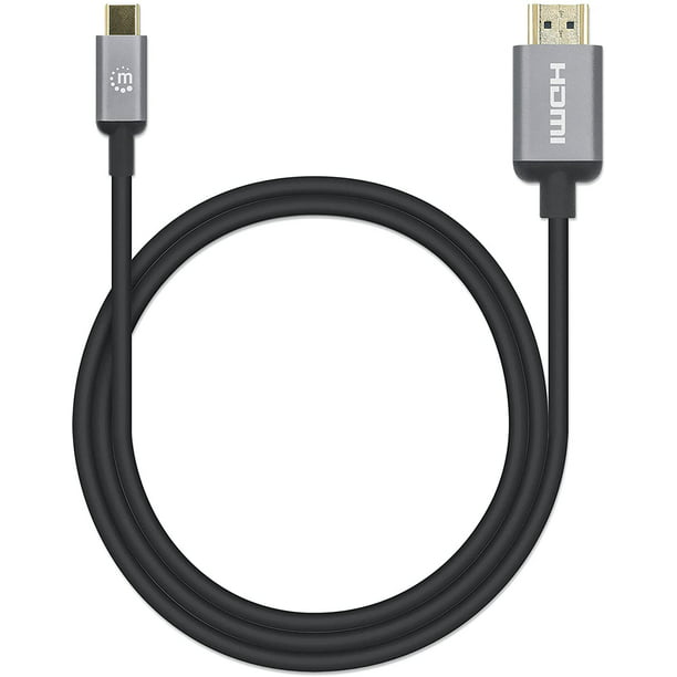  Cable USB C a HDMI (4K 60Hz, 6 pies/6.6 ft), conectores  chapados en oro de 24 quilates, USB 3.1 y Thunderbolt 3 compatible con  MacBook Pro, iPad Pro, iMac 4K /
