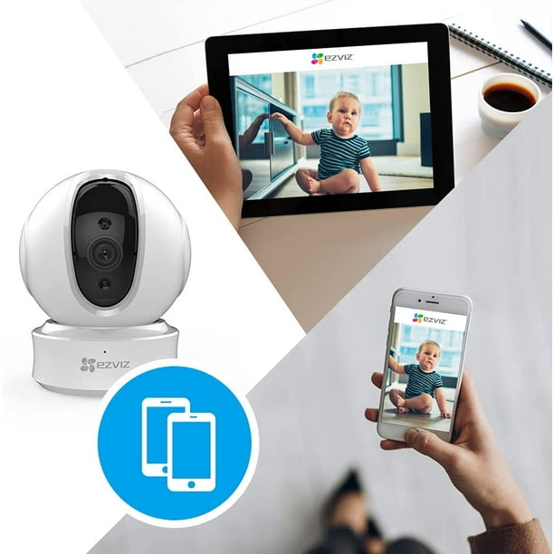 Cámara de vigilancia WiFi, cámara de video HD para interiores Camara 360 °  Uso en interiores (C6HC 1080P) ACTIVE Biensenido a ACTIVE
