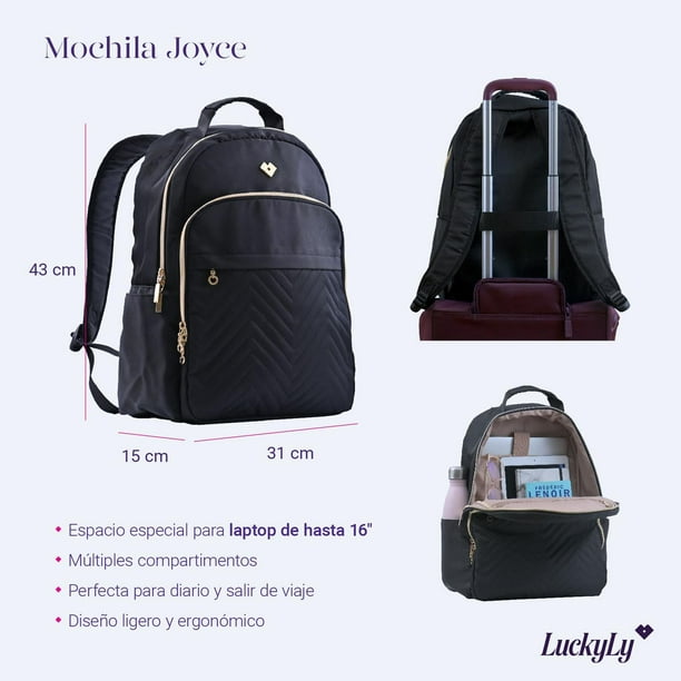 LuckyLy Mochila para Laptop Mujer hasta 15.6 Pulgadas, Moderna con  Múltiples Compartimentos, Modelo Zelda, Rosa