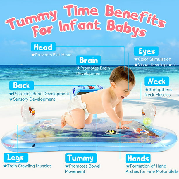Colchoneta de agua Tummy Time para bebé niño niña PVC inflable