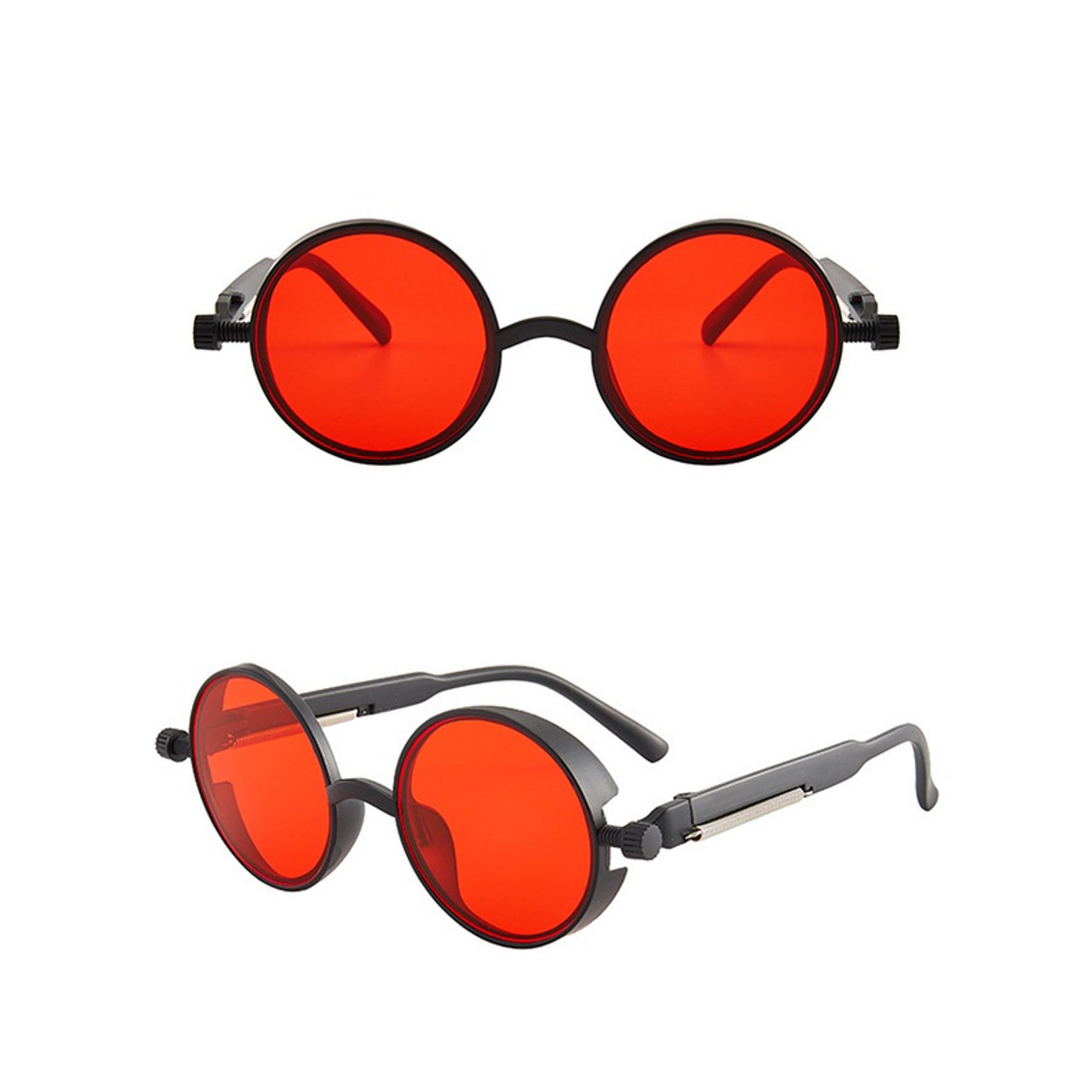 Retro Clásico Gótico Steampunk Gafas De Sol Redondas Hombres