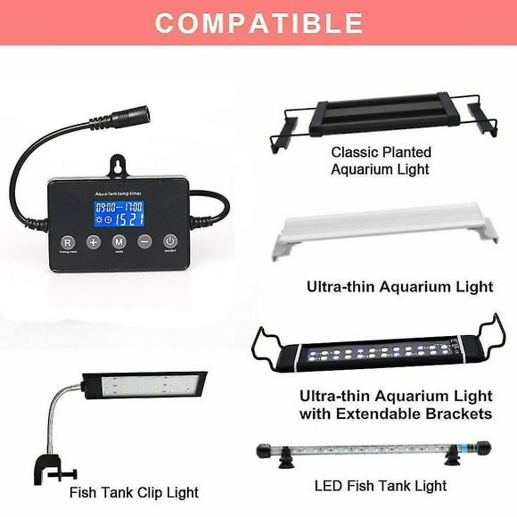 controlador de luz de acuario dimmer modulartor fish tank light lamp timer iluminación inteligente t lingwen 8390614127197