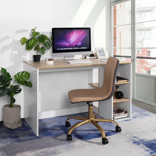 Escritorio moderno para ordenador con estantería, mesa de oficina para el  hogar, escritorio para juegos, escritorio
