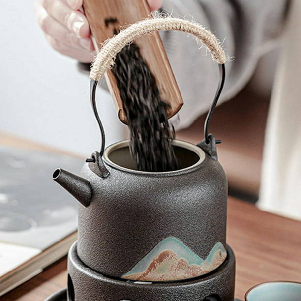ZENS Tetera con infusor, tetera japonesa de cerámica mate para té de hojas  sueltas, teteras de porcelana de 27 onzas, color blanco para mujer, regalo