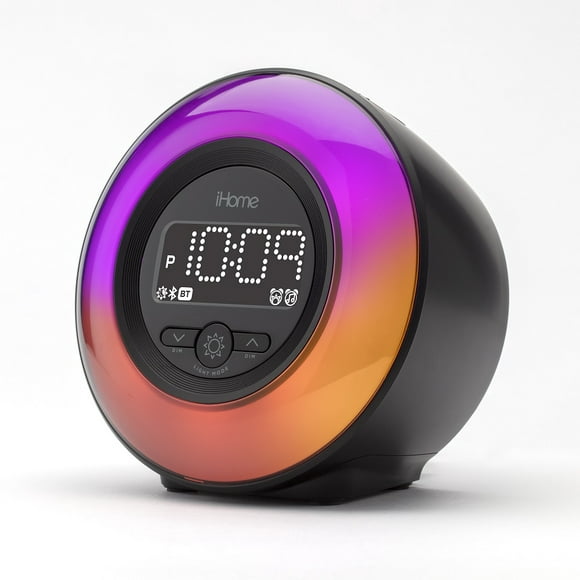 bocina bluetooth reloj despertador ihome ibt295b luces de color