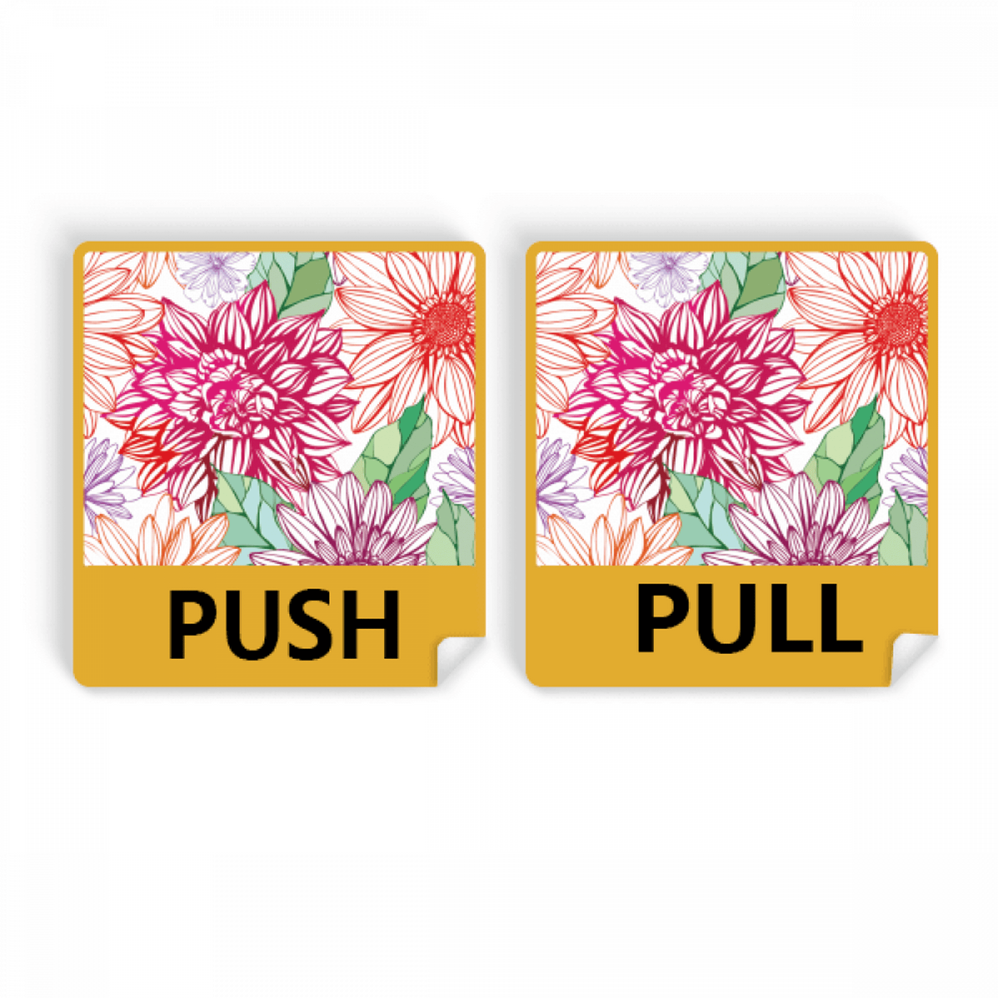 Decoracion flor planta pompon color Etiquetas engomadas de la puerta de