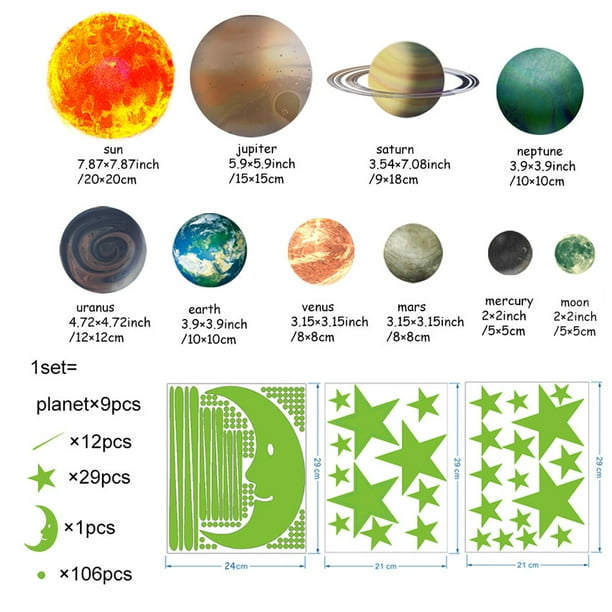 Planetas en el sistema solar Pegatinas de pared Planetas del