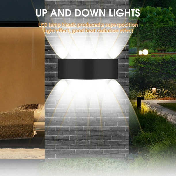 Paquete de 4 luces de pared para exteriores, moderna lámpara exterior de  montaje en pared, luces exteriores de cuerpo en aluminio para casa, luces