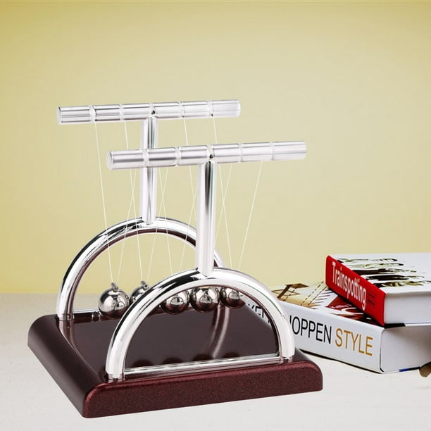 Cuna de Newton, muestra las leyes de Newton, bolas de péndulo interesantes  de metal equilibrado, juguete científico para oficina en casa, escritorio