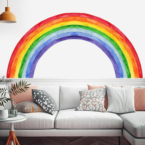 Adhesivo acuarela arcoíris para muebles, niños