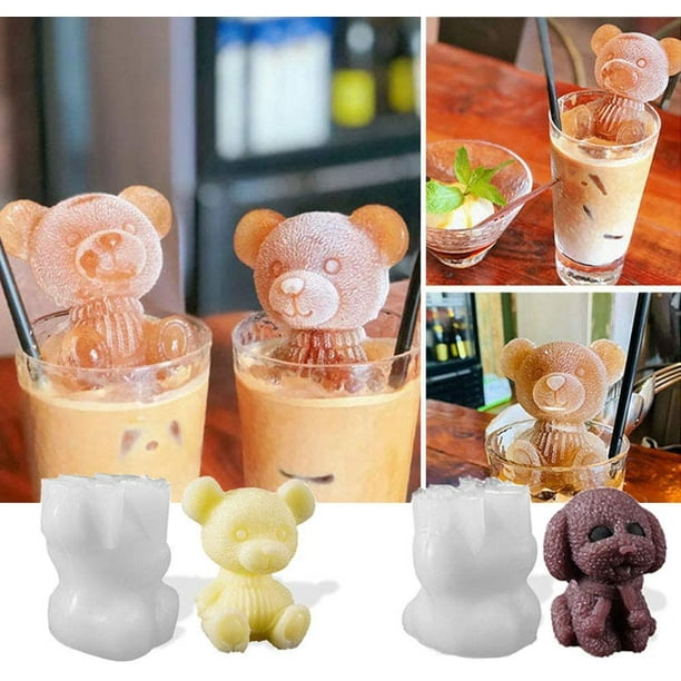 Molde para velas de oso 3D de tamaño pequeño, molde de silicona para  fondant, decoración de pasteles, chocolate, jabón hecho a mano, barra de  loción