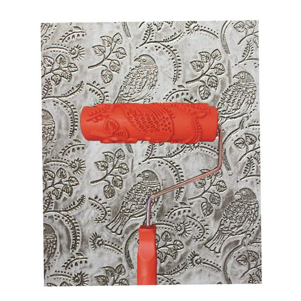 Rodillo de pintura en relieve de 7 pulgadas con mango de plástico, rodillo  de pintura para decoración de pared, rodillo de textura, máquina de