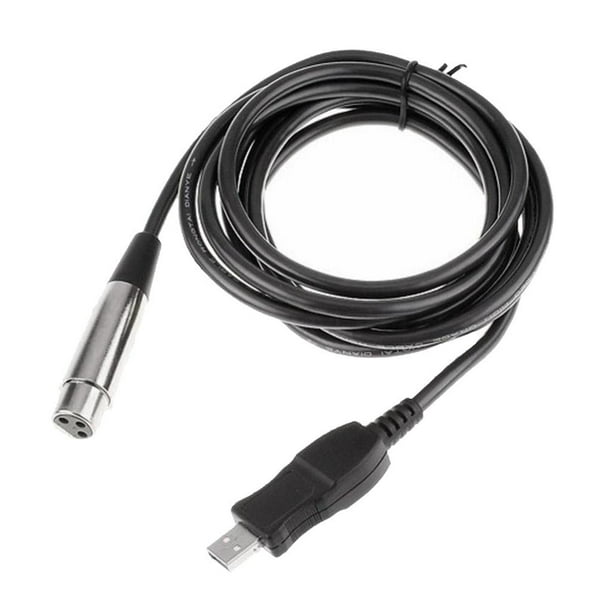 Disino Cable de micrófono USB, XLR hembra a USB, cable convertidor de  enlace de micrófono para micrófonos o grabación de karaoke, 6 pies (USB a  XLR)