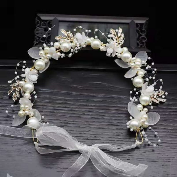 Horquillas para el pelo de novia con perlas, accesorios para el pelo de  flores para mujeres y niñas (paquete de 3) (dorado) Vhermosa Accesorios para  Niña
