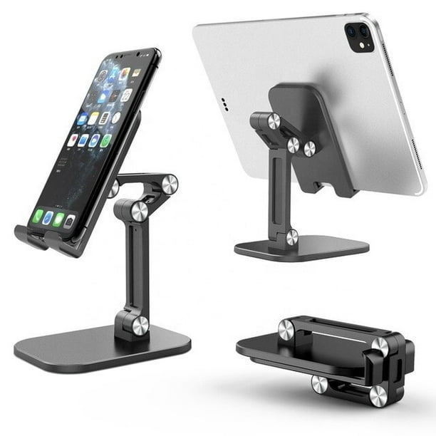 Soporte para teléfono móvil de escritorio plegable de tres secciones para  iPhone iPad, tableta flexible, mesa de escritorio ajustable, móvil  inteligente Fivean unisex