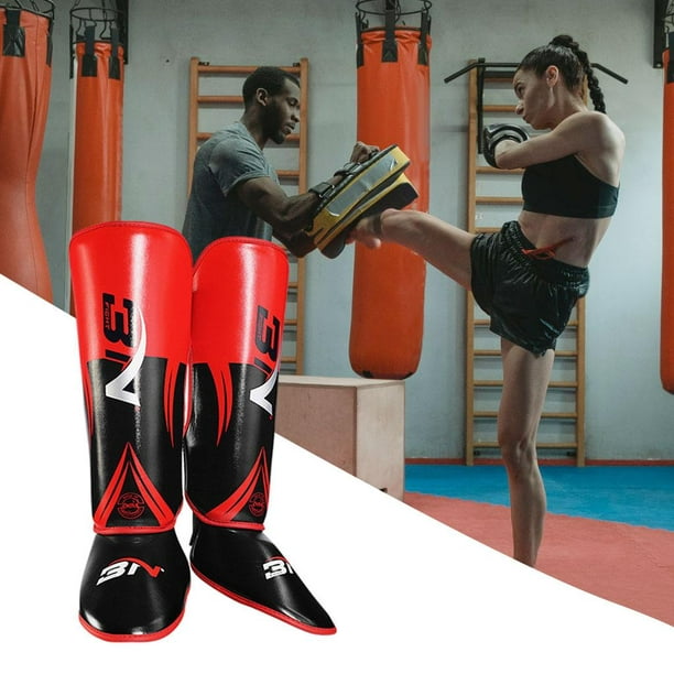 Alexchemia Espinilleras Spinilleras Kick Boxing,Hombre Mujer Niño/Adulto  Tibiales de Taekwondo Maquina Protección Muay Thai Kickboxing,Espuma de  Alta