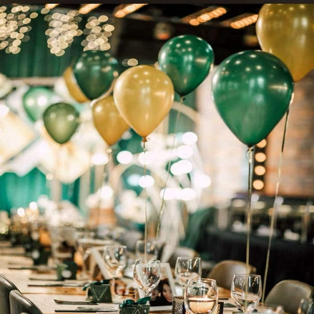Globos dorados, negros y plateados, globo verde para graduación, boda,  compromiso, cumpleaños, fiesta de bienvenida al bebé, suministros para  fiesta de Año Nuevo, 40 Uds., 10 pulgadas JAMW Sencillez