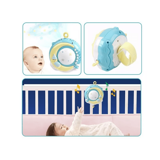 Cuna de bebé móvil de Mini Tudou con función de proyección y luz