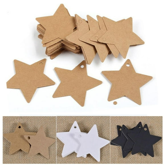 etiquetas de regalo de papel kraft de 300 uds marcapáginas encantador diseño de estrellas tarjeta de mensaje colgante de estrella de cinco puntas liwang