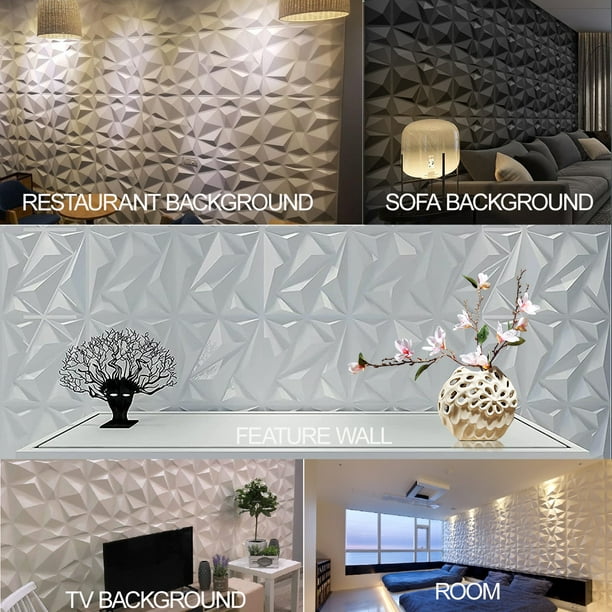 Panel Decorativo 3D triángulo relieve para decoracion de paredes muro