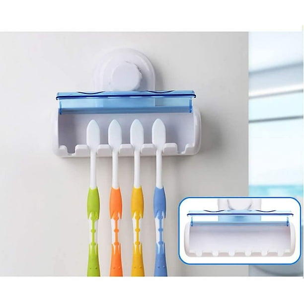 Colgador de enchufe sin perforaciones Soporte de baño para cepillos de  dientes montado en la pared (azul oscuro)