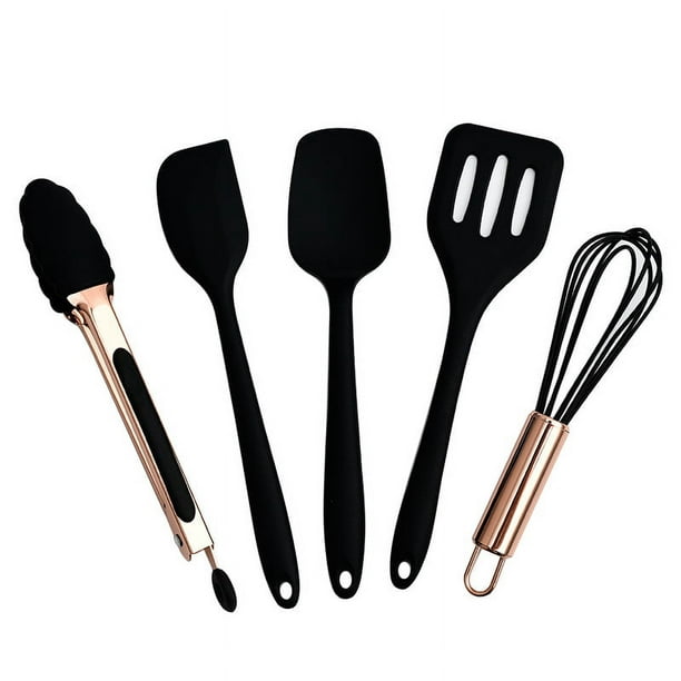 COOK WITH COLOR Utensilios de cocina de silicona, juego de utensilios de  cocina de 5 piezas, utensilios de cocina de silicona fáciles de limpiar