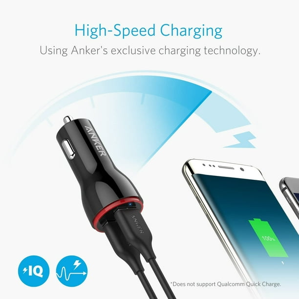 Anker Car Charger fast charger Mini 24W 4.8A Metal Dual USB PowerDrive 2  Alloy Flush