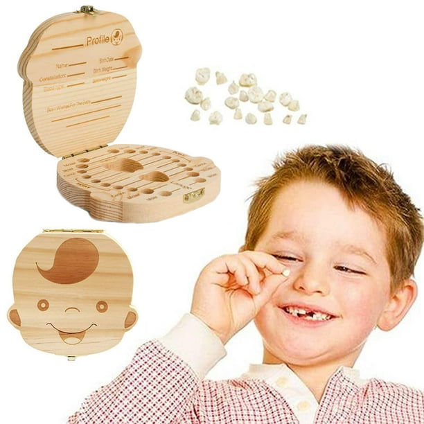 Comprar Caja organizadora de dientes para bebés, caja de almacenamiento de  madera para guardar dientes de leche para niños y niñas