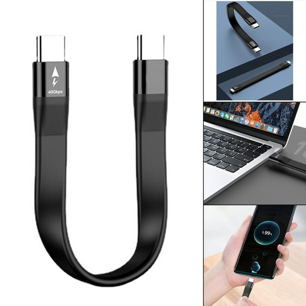 2x Cables cortos USB C a USB C Cable de carga rápida para Samsung Galaxy