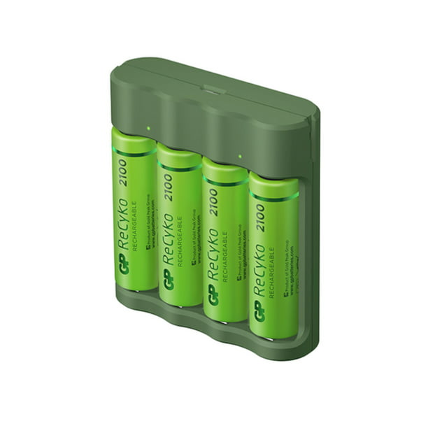  Baterías AA recargables y cargador de batería con cable/4  baterías AA de litio, protección de seguridad automática/sobrecarga : Salud  y Hogar