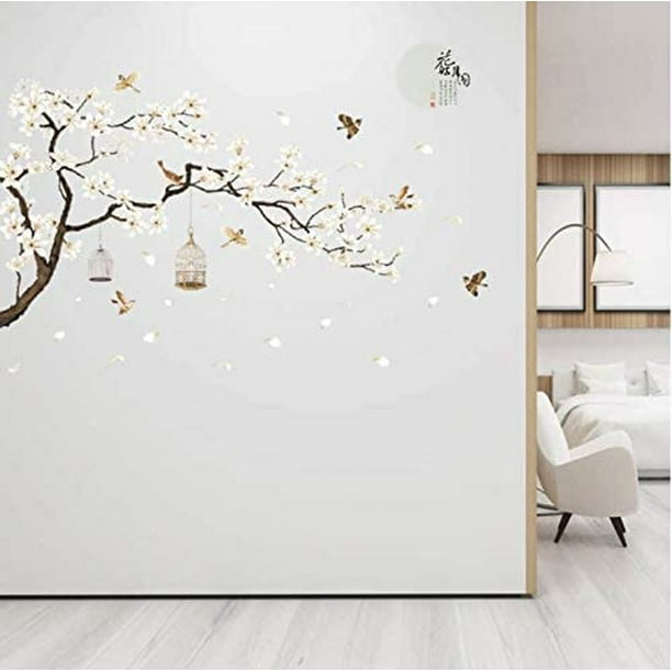 Pegatinas de pared 187 * 128 Cm Árbol de gran tamaño Pegatinas de pared  Flor Decoración para el hogar FangYuan Fondos de pantalla para sala de  estar
