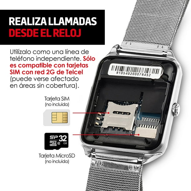Reloj Inteligente A1 Camara-Sim Card y Micro-SD Negro