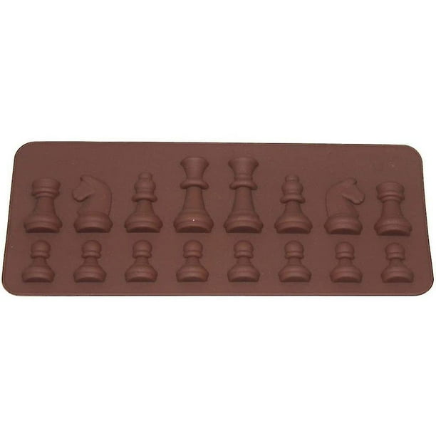 ada 1 Pç Molde de Silicone em Forma de Jogo Xadrez para Chocolate