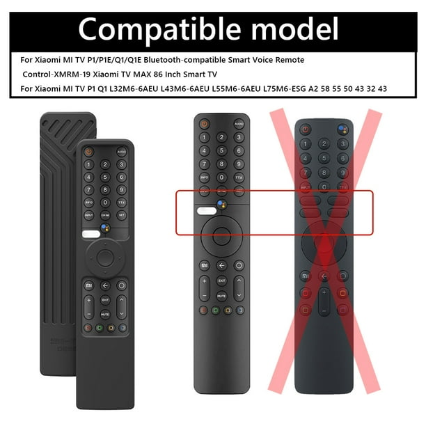 Control Remoto Funda con mando a distancia para Xiaomi MI TV P1/P1E/Q1/Q1E  XMRM-19 TV 2021 (negro) Likrtyny Para estrenar