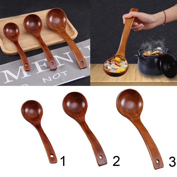 Cuchara multiusos para servir sopa, vajilla, utensilios de cocina, de  madera, cuchara de agua para g Gloria Cuchara sopera